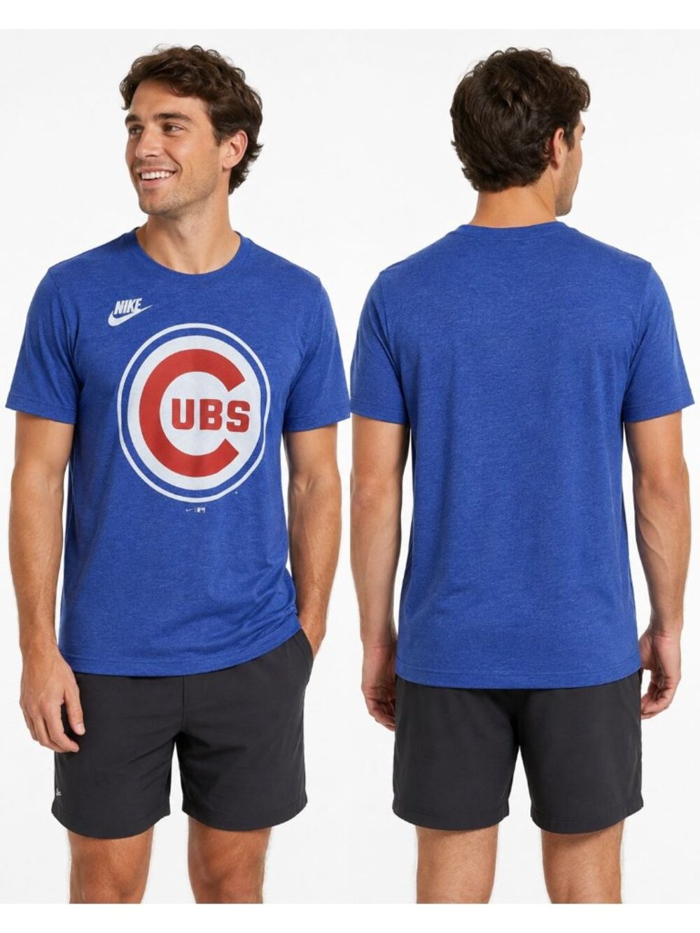 Nike Chicago Cubs MLB Men’s W/Logo Graphic T-Shirt Short Sleeve Blue Large